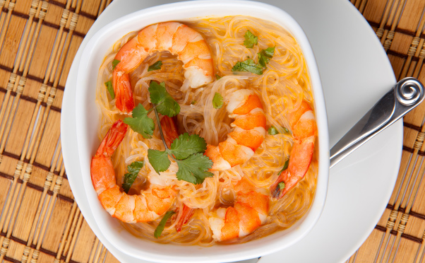 Prawn laksa soup